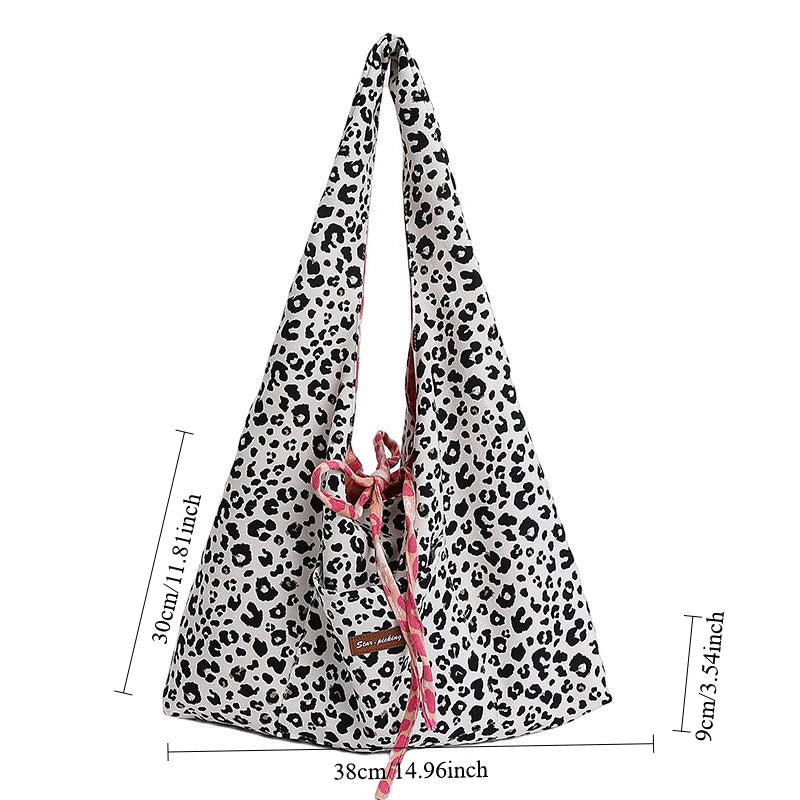 Casual Simple Polka Dots Japanese Korean Ins Modern Small Leopard Print Messenger Bag Single