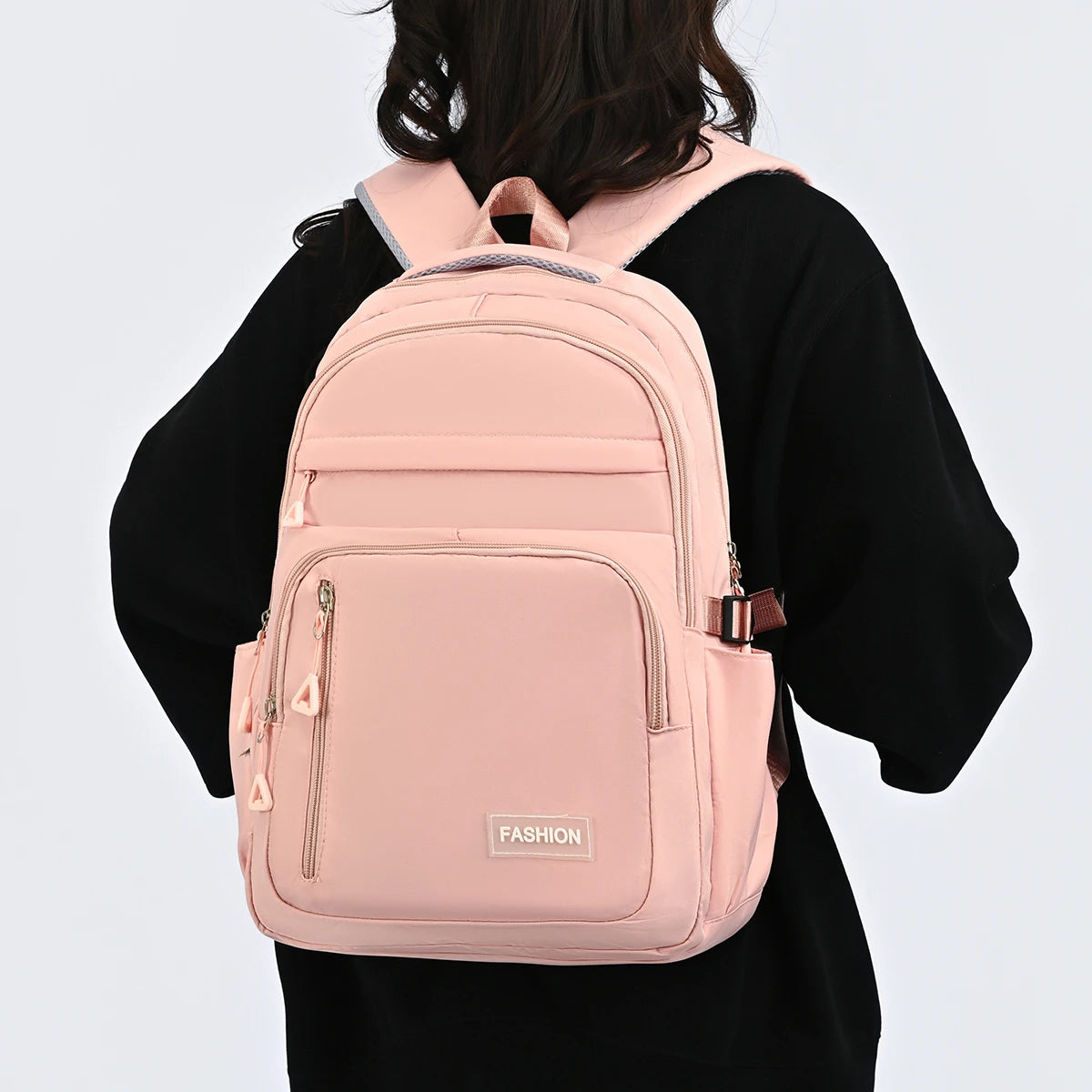 Simple Candy Colored Gentle Backpack Lightweight Load Reducing Multi-Layer Storage Student School
