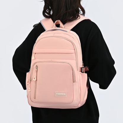 Simple Candy Colored Gentle Backpack Lightweight Load Reducing Multi-Layer Storage Student School