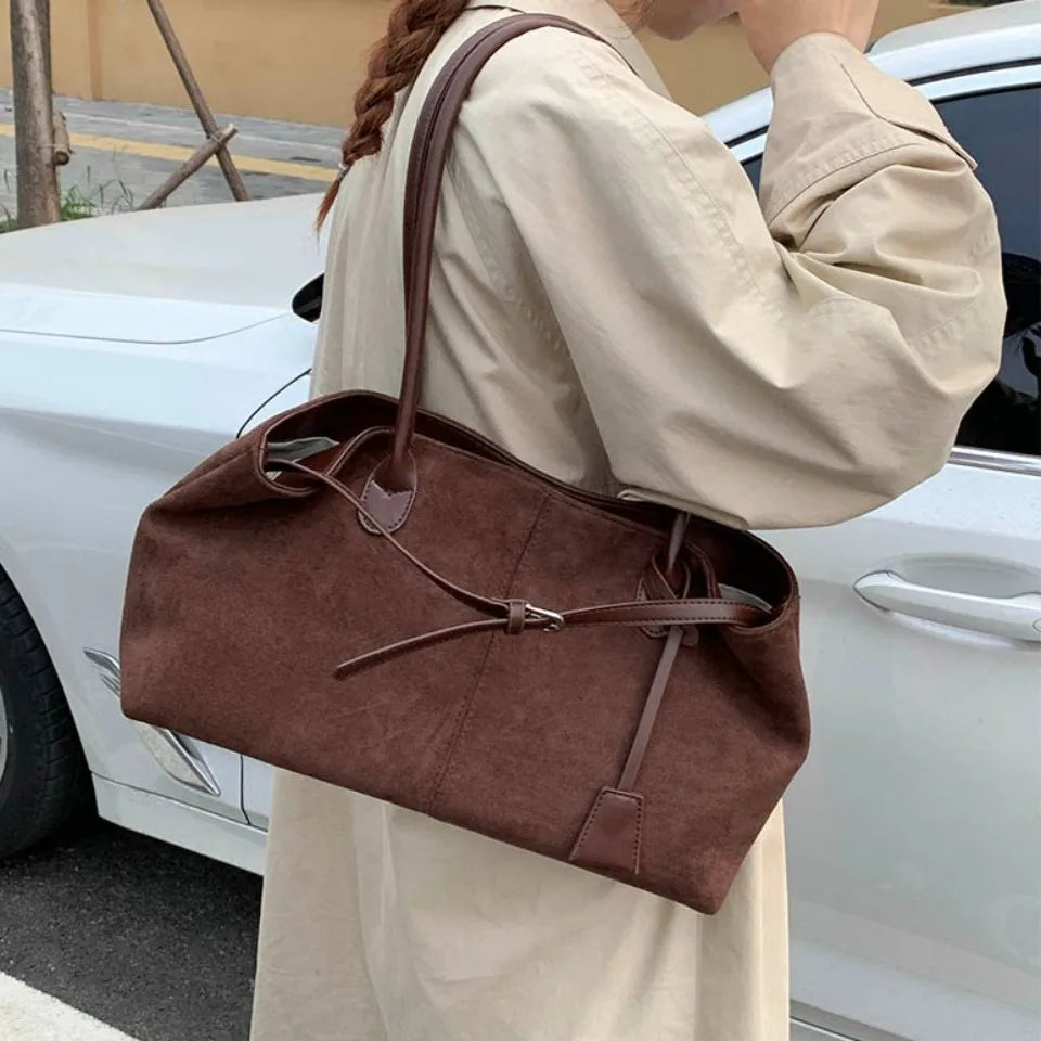 Retro PU Leather Tote Bag for Women – Luxury Shoulder Handbag