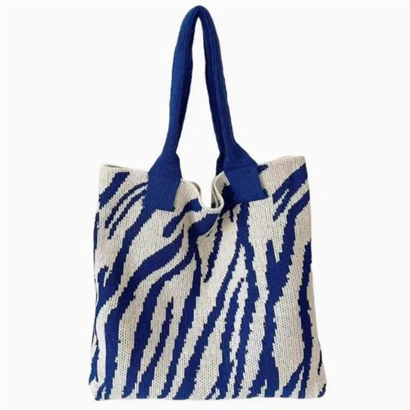 Summer Beach Tote Shoulder Bag Straw Weav Handbag Large Capacity Vacation Weaving Hollow Bags Women