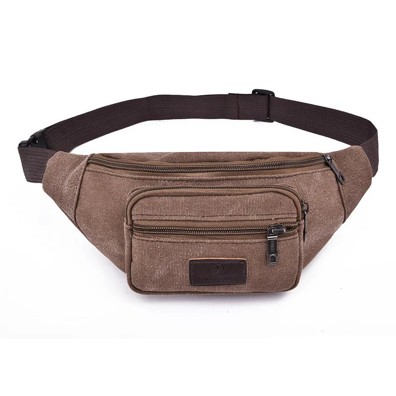 Men S Outdoor Simple Shoulder Crossbody Bag Sports Canvas Wear-Resistant Waterproof Backpack