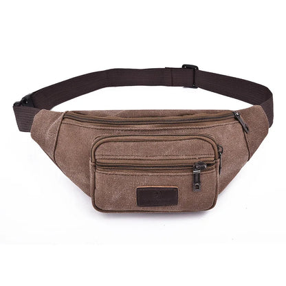 Men S Outdoor Simple Shoulder Crossbody Bag Sports Canvas Wear-Resistant Waterproof Backpack