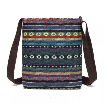 Embroidered Canvas Crossbody Bag – Cute Animal Print Shoulder Bag