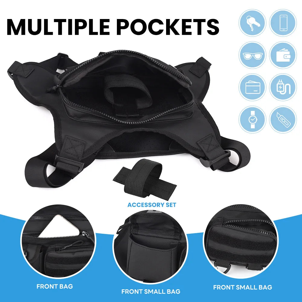 Outdoor Sports Chest Bag Oxford Fabric Cycling Breathable Vest Waistcoat Tactical Back Chest Bag
