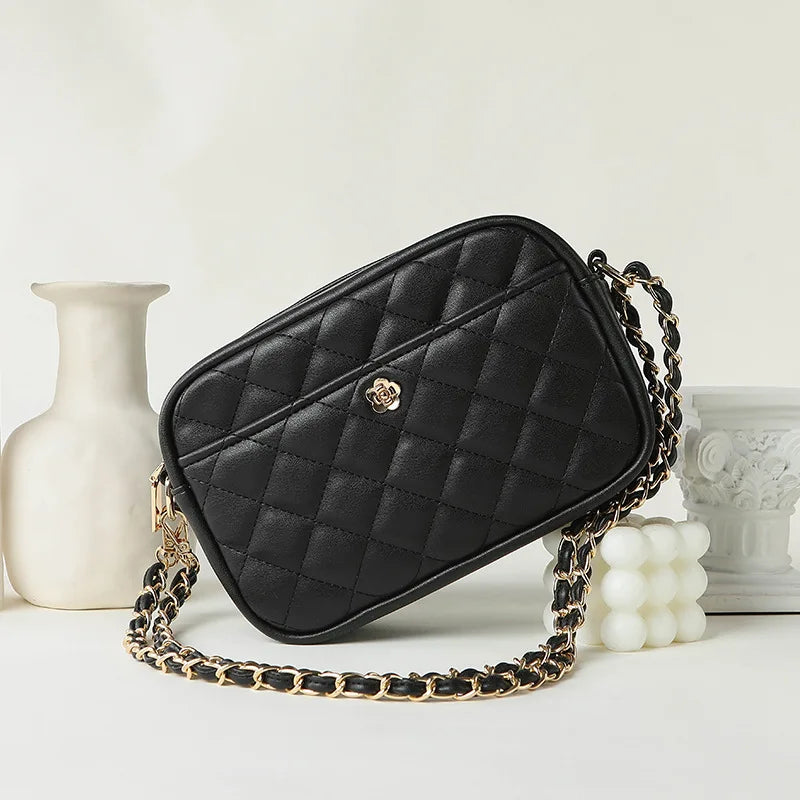 Diamond-Shaped Chain Horizontal Square Single-Shoulder Bag Women Mini Hand-Carry Commuter Crossbody