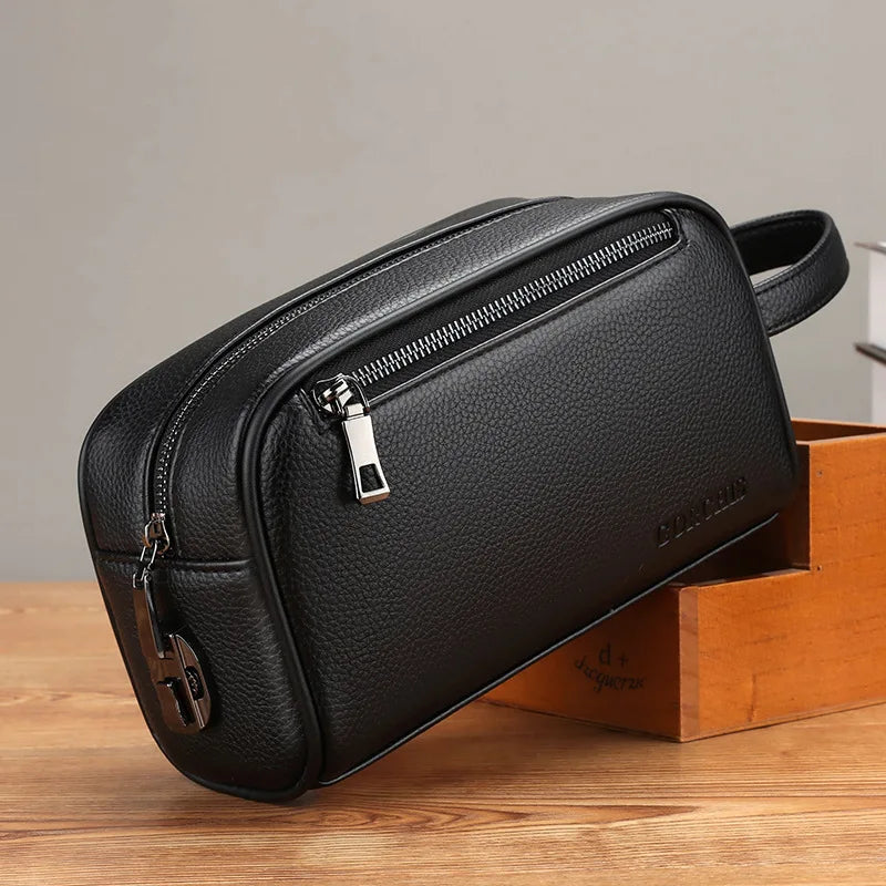 Men S Clutch Combination Lock Large Capacity Business Casual - Soft
