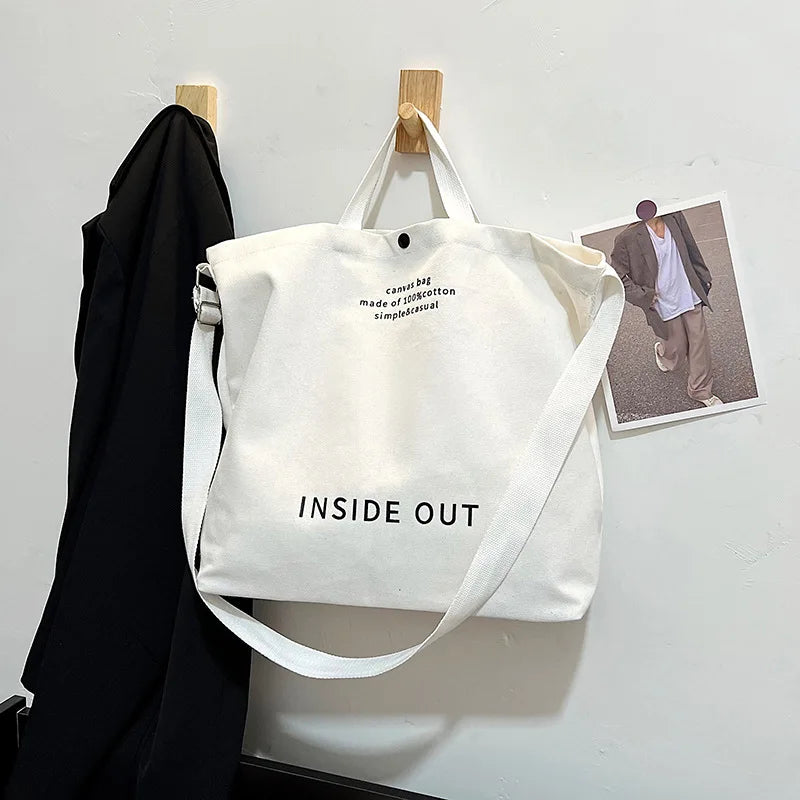 Women Canvas Crossbody Tote Bag Large Cotton Shopping Handbag Student School Shoulder Girls Daily