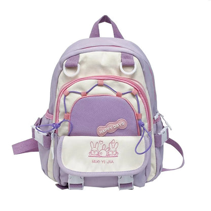 Cute Color-Blocking Backpack Female Students Large-Capacity Schoolbag