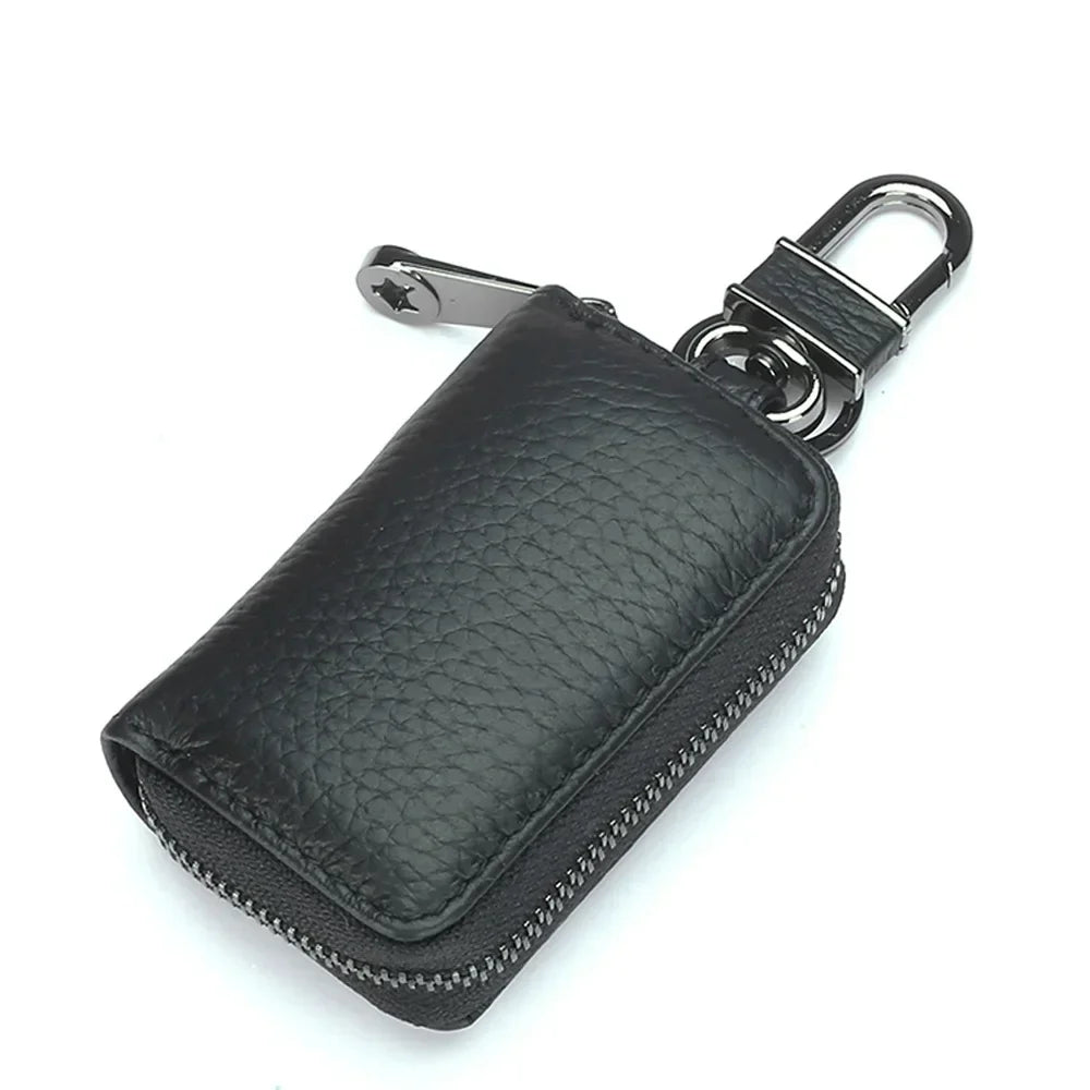 Car Key Bag Men S Mini Women Leather Zipper Compact Simple Premium Storage
