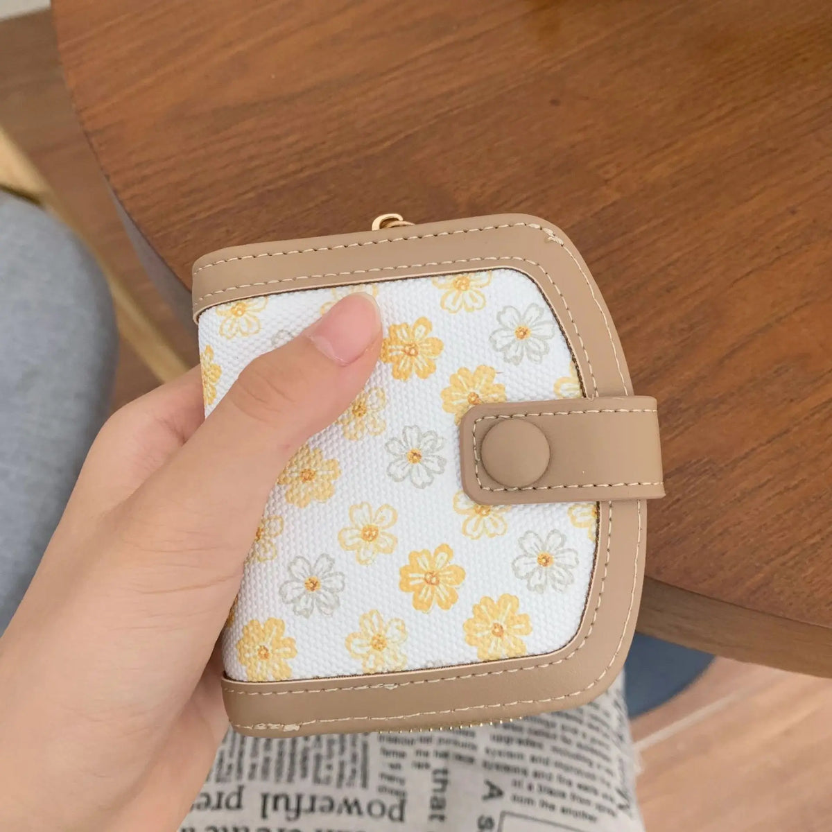 Floral Fashionable Simple Color-Blocking Zipper Buckle