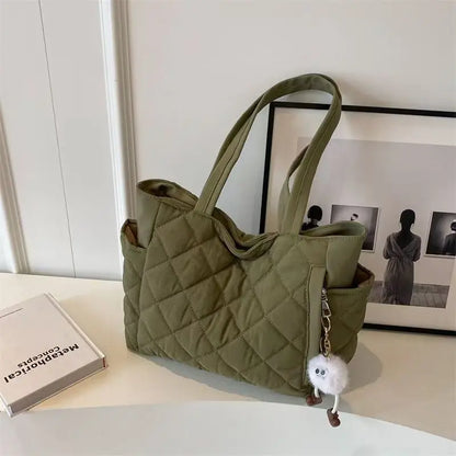 Quilted Tote Bag – Large Capacity Women's Shoulder Handbag