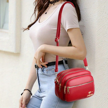 Crossbody Bag Women Multi-Layered Zipper Shoulder Bag