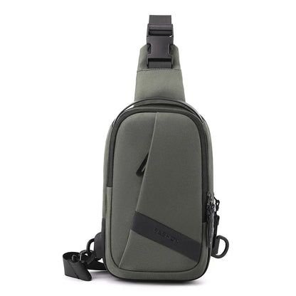 Men S Large Capacity Single Shoulder Chest Pack Usb Charging Backpack Oblique Cross Waterproof