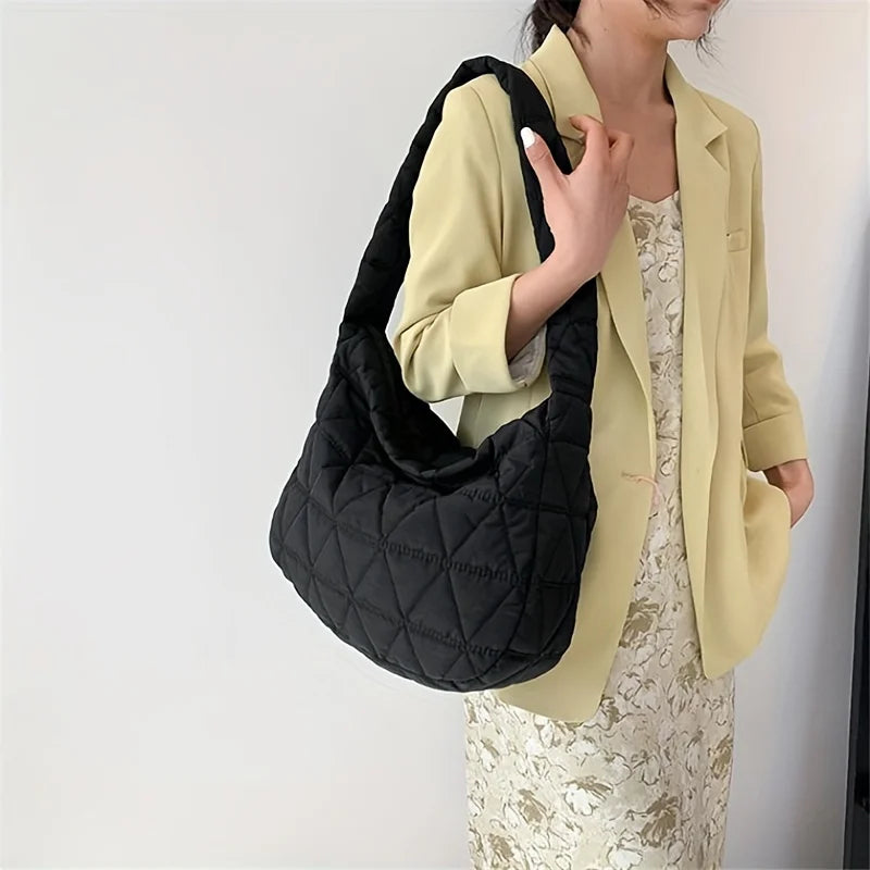 Quilted Puffer Shoulder Bag – Lightweight Crossbody Tote