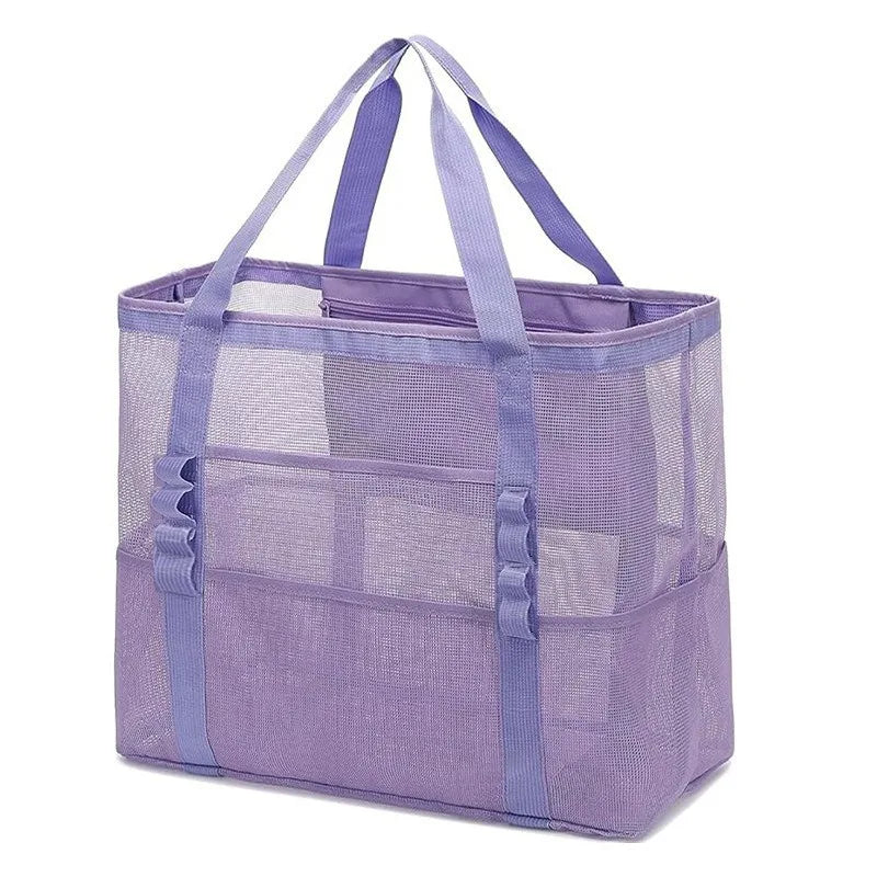 Large Mesh Beach Tote Bag Lightweight Quick-Dry Pool Bag
