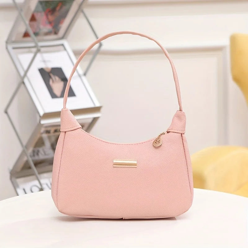Hobo Shoulder Bag – Soft PU Leather Handbag with Zipper Closure