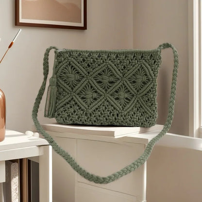 Crochet Shoulder Bag – Boho Macrame Handbag for Women