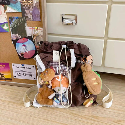 Drawstring Ita Bag – Transparent Crossbody Shoulder Bag