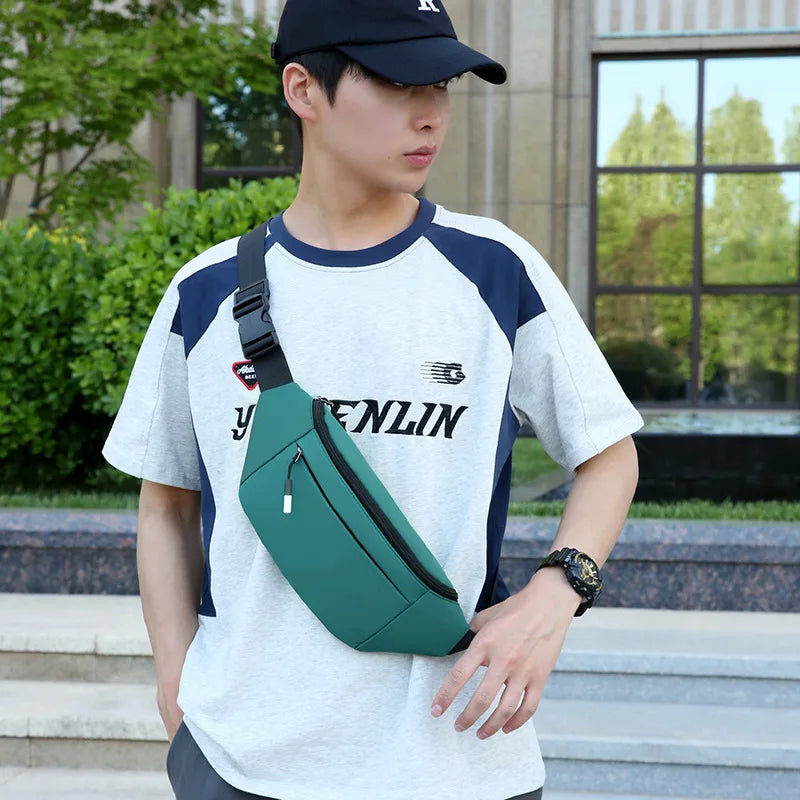 Men S Outdoor Chest Bag Large Capacity Leisure Running Sports Waist Shoulder