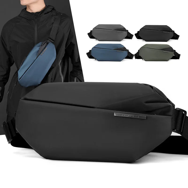 Lightweight Nylon Waterproof Men S Crossbody Bag Functional Cycling Chest Backpack - Waterproof