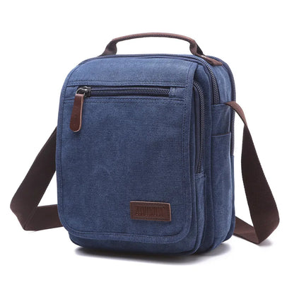 Canvas Men S Cross-Body Bag Korean Version One Shoulder Carry Multiple Pockets Document Large