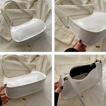 Patent Leather Shoulder Bag for Women – Glossy Underarm Purse