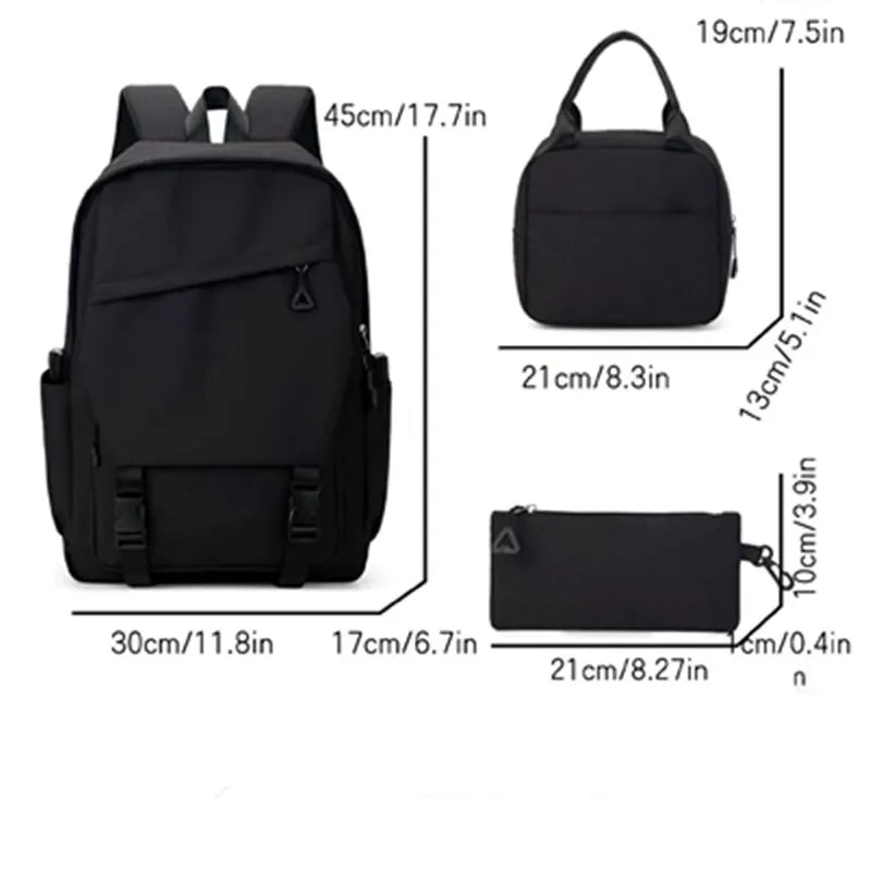 3-Piece School Backpack Set with Lunch Bag & Pencil Case