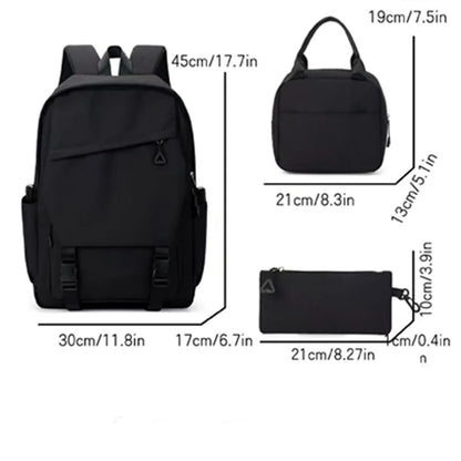 3-Piece School Backpack Set with Lunch Bag & Pencil Case