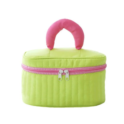 Vertical Stripe Color-Blocking Cosmetic Bag Large-Capacity Waterproof Polyester Storage Bag