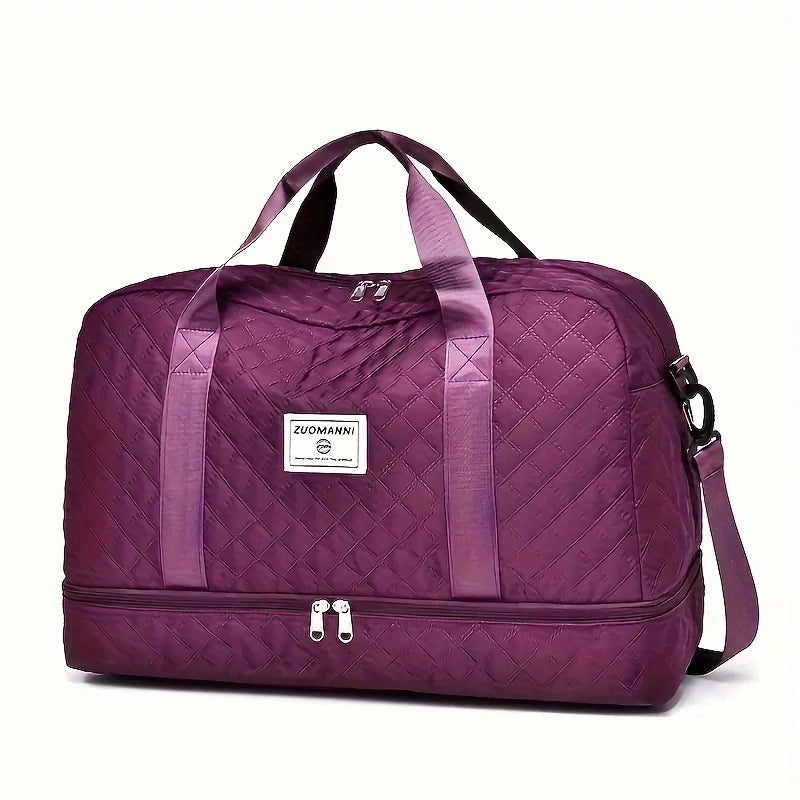 Luxury Duffel Bag Large Capacity Handbag Shoulder Crossbody Tote Bag Dry Wet Separation Dual Side