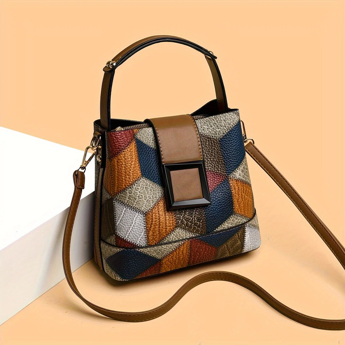 Bucket Bag – PU Leather Top Handle Purse & Crossbody Handbag