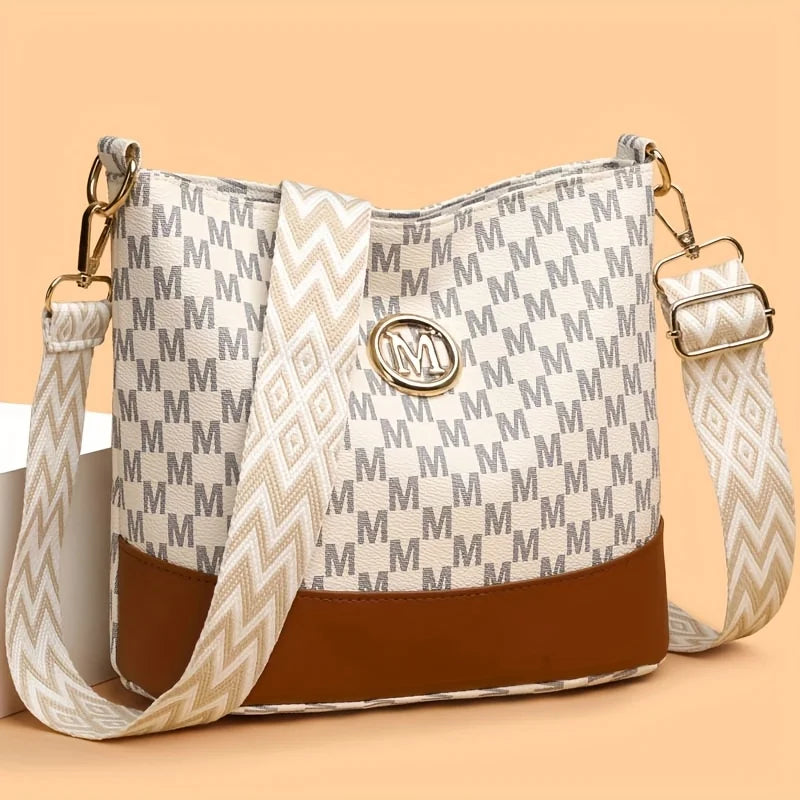 Letter Print Crossbody Bag for Women – Luxury Style Shoulder Bag