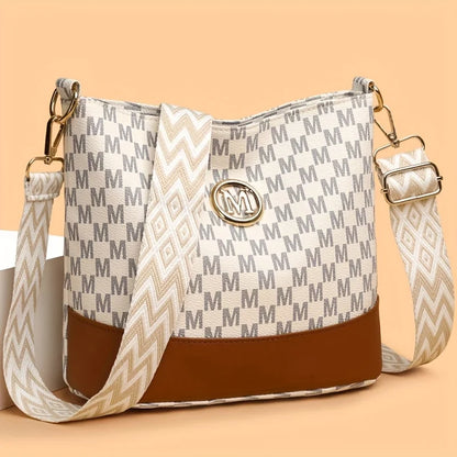 Letter Print Crossbody Bag for Women – Luxury Style Shoulder Bag