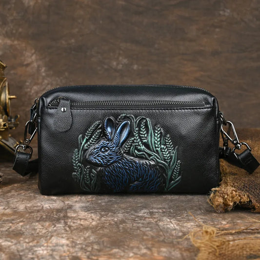 All Kinds Leather Women Multi-Layer Mobile Phone Storage Head Layer Cowhine Slanting Bag One