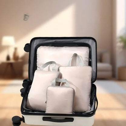 Homefish 6 Pcs Set Packing Cubes Compressible Travel Storage Bags Waterproof Portable Suitcase