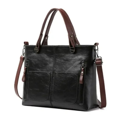 Large Capacity Tote Bag European American Retro Leather Women S Handbag