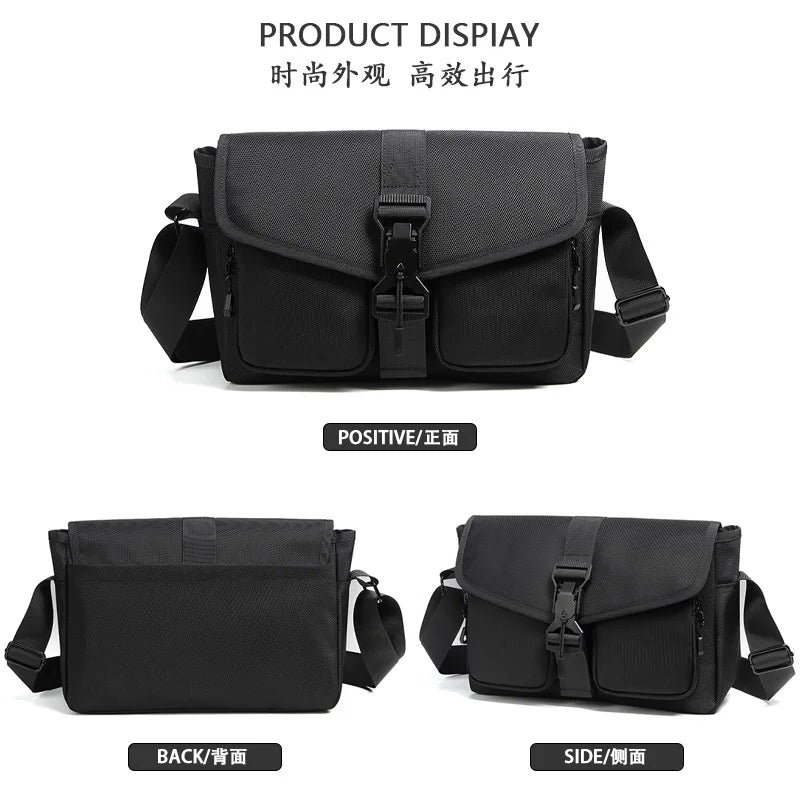 Nylon Fabric Waterproof Crossbody Bag Men S Magnetic Buckle Single-Shoulder Bag Large-Capacity