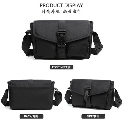 Nylon Fabric Waterproof Crossbody Bag Men S Magnetic Buckle Single-Shoulder Bag Large-Capacity