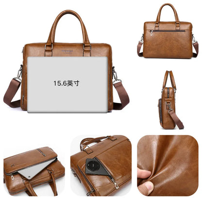 Men S Business Hand-Held Horizontal Single-Shoulder Crossbody Bag Computer Storage Large Capacity