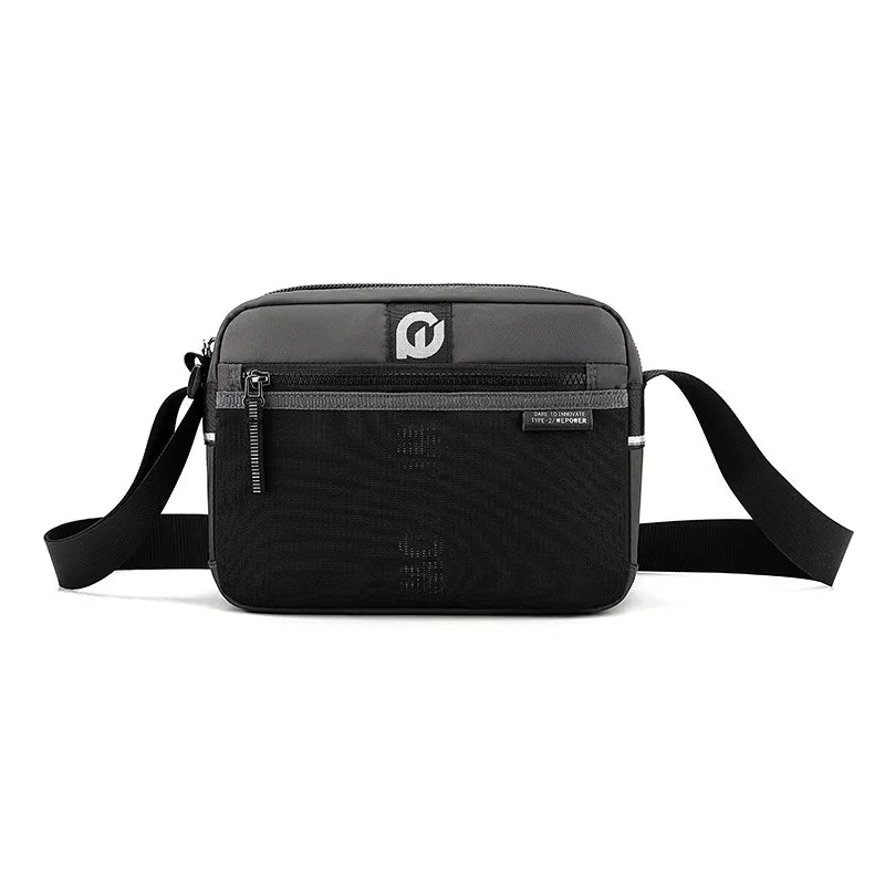 Men S Shoulder Bag Casual Nylon Waterproof Crossbody Horizontal Style - Waterproof