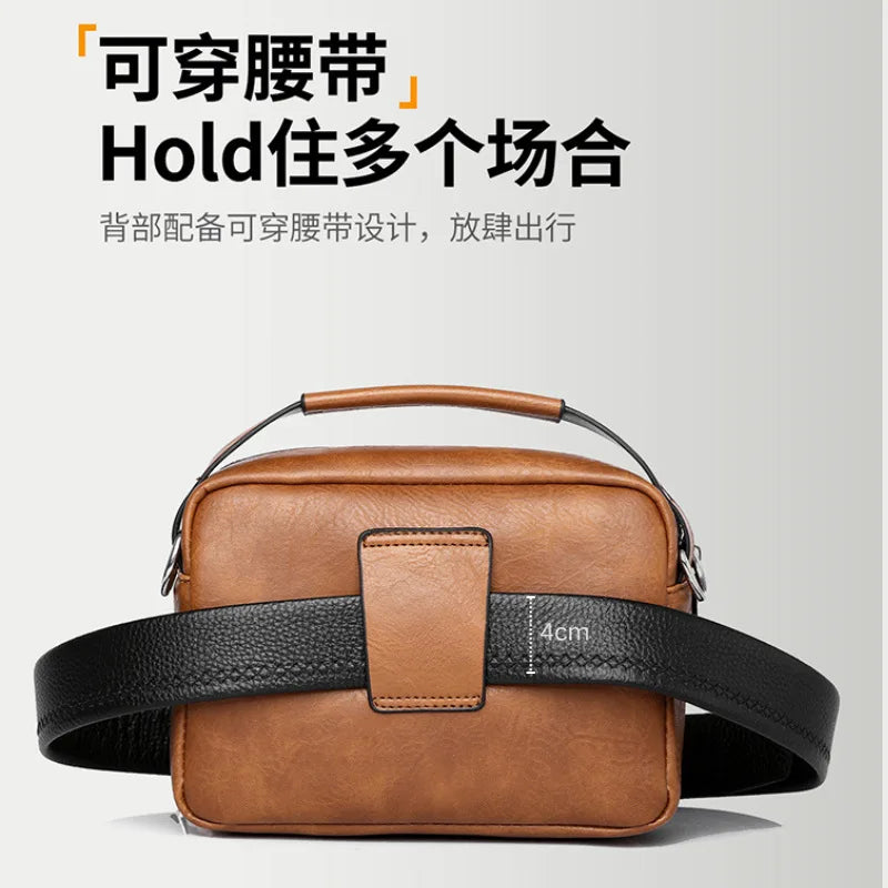 Men S Multi-Functional Crossbody Bag Large-Capacity Hand-Held Waterproof Single-Shoulder Backpack