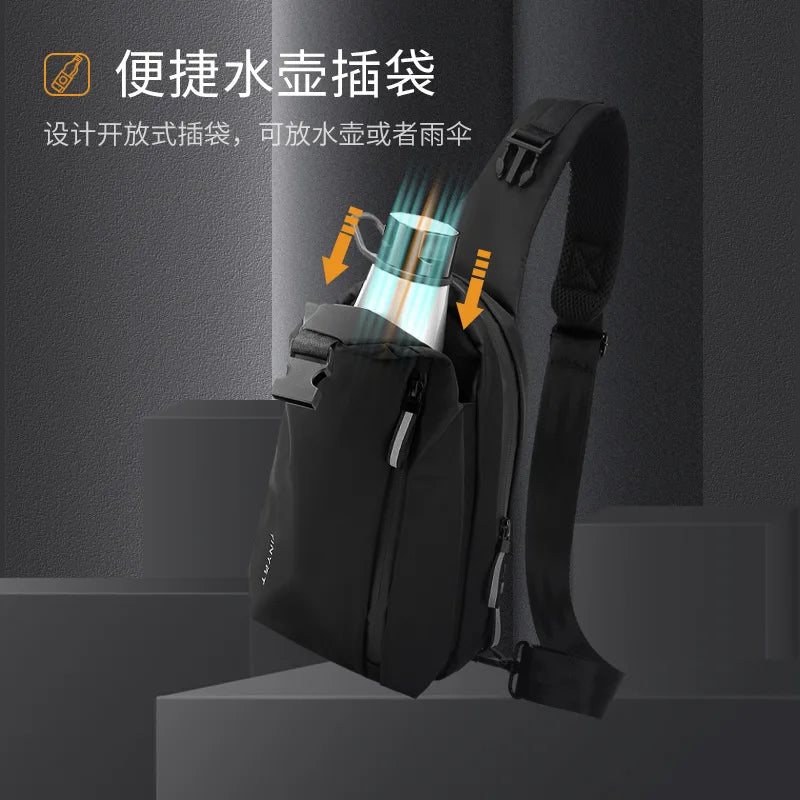 Men S Multi-Function Cross-Body Large Capacity Waterproof Mobile Phone Storage Boys Sports Leisure