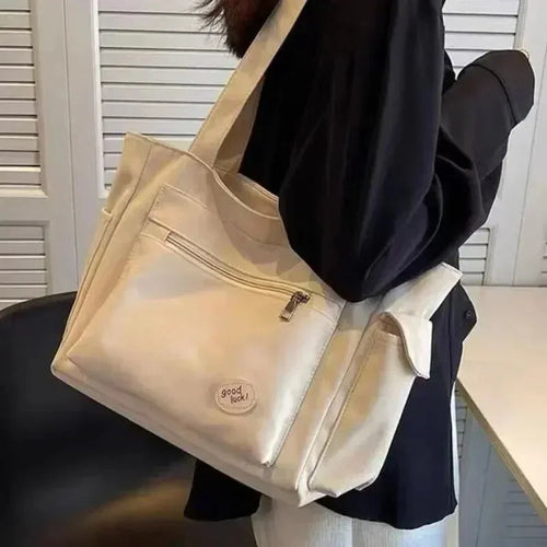 Canvas Tote Bag – Large Capacity Women's Shoulder & Commuter Handbag