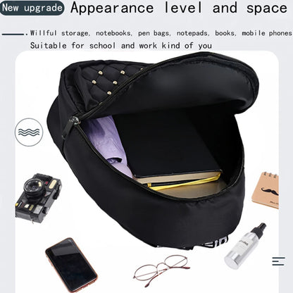 Studded Mini Backpack for Women – Quilted Soft Fabric Rucksack