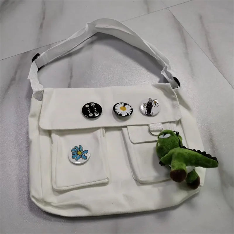 Canvas Crossbody Messenger Bag – Casual Shoulder Bag for Girls