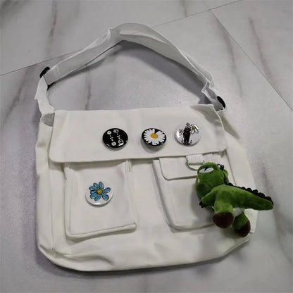 Canvas Crossbody Messenger Bag – Casual Shoulder Bag for Girls
