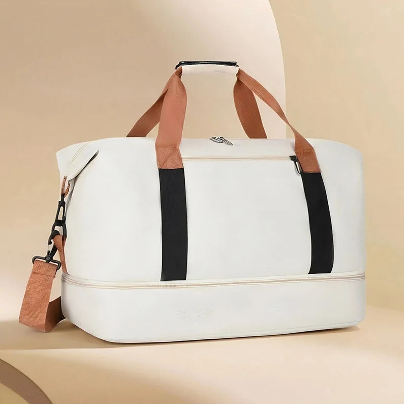 Large Capacity Travel Duffel Bag Shoe Compartment Crossbody Waterproof Weekend Overnight Bag Gym