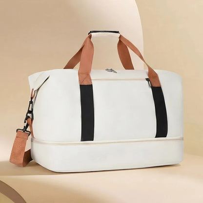 Large Capacity Travel Duffel Bag Shoe Compartment Crossbody Waterproof Weekend Overnight Bag Gym