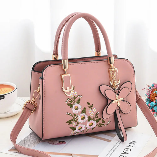 Floral Embroidered Handbag – Women's Shoulder & Crossbody Bag